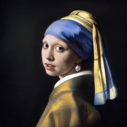 chewbacca with a pearl earring, painting by vermeer