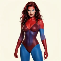 mystique from xmen but with red skin instead of blue