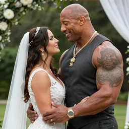 Dwayne Johnson marrying Hulk Hogan, wedding day, 4k