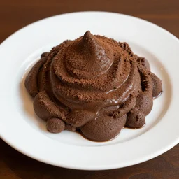 poop served on a plate, food photography