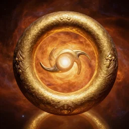 an ancient ouroboros, cosmic universe, by remedios varo, reflection, symbolist, warm colors, dramatic lighting, smooth, sharp focus, extremely detailed, aesthetically pleasing composition