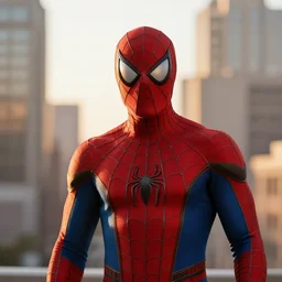 photo of spiderman ,realistic  35mm, f/1.4, Golden Hour light, ,