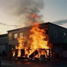 building on fire aesthetic, golden hour, bad weather, ultrahd, ultra sharp, hyper detailed, 8 k, shot on 3 5 mm film camera, smooth sharp forcus, realism, tumblr aesthetic,