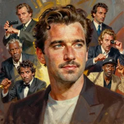 full body and head portrait of javier bardem as kingpin, dynamic action, painted by norman rockwell and phil hale and greg staples and tom lovell and frank schoonover and jack kirby