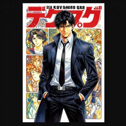 professionally drawn 9 0 s seinen seinen seinen mature cyberpunk horror detective action manga comic cover, full color, beautifully drawn coherent professional, drawn by ilya kuvshinov, satoshi kon, hiromu arakawa, alphonse mucha, kentaro miura. japanese words kanji on the cover. award - winning museum art manga cover.