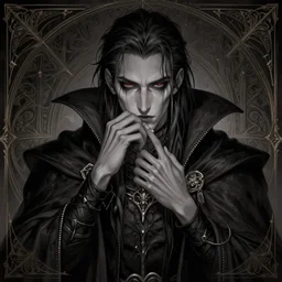 an anxious tactless necromancer who is more than meets the eye, fantasy art, illustration, epic, fantasy, intricate, elgant, highly detailed, digital painting, artstation, concept art, smooth, sharp focus, in teh style of tony start