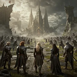 3d render in the middle of a fantasy battlefield, realistic, unreal, craig mullins, alex boyd, lord of the rings, game of thrones, dark souls, artstation, warhammer, epic dramatic lighting, artstation