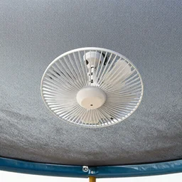 a ceiling fan on a trampoline