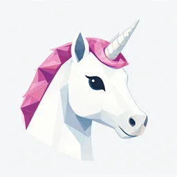 a unicorn head, polygon art, vector