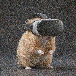 pet hamster posing wearing a vr headset dramatic lighting studio lighting