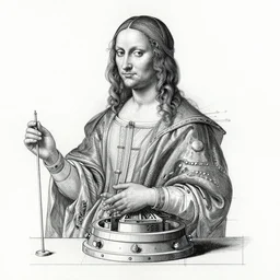 technical drawing of amazing invention by Leonardo da Vinci , highly detailed