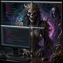 coding vsstudio, editing code scariest horror nightmare by junji ito and horiyoshi iii, digital art, deepdream cosmic, 3 d high definition, trending on artstation, octane, hyper detailed, trending on deviantart insane details, intricate, elite, ornate, elegant trend, highly detailed and intricate, sharp focus, photography, unreal engine