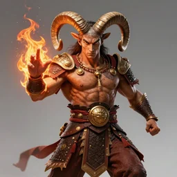 anthropomorphic ram warrior, dynamic fire sign, masculine god of action, bold and ambitious, center of attention, cinematic portrait by artgerm, cushart krenz, greg rutkowski, mucha. art nouveau. gloomhaven, gleaming vibrant colors, sharp edges. ultra clear detailed. 8 k. elegant, intricate, octane render