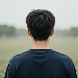 young adult from behind