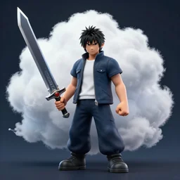 mr. clean holding cloud's sword from final fantasy, 4 k, realistic, 8 k