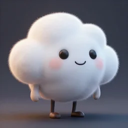 high resolution, anthropomorphic cloud character made in 3 d, collectable statue, octane render, friendly face, volumetric lighting by disney and studio ghibli and pixar