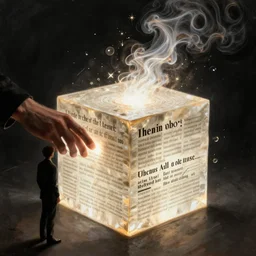 man touches a cube that contains all knowledge and is vaporized instantly