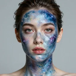 woman oilslick face portrait with cosmic skin photo by annie leibovitz highly detailed featured trending on artstation