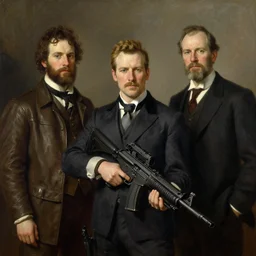 Solomon Joseph Solomon and Richard Schmid and Jeremy Lipking victorian genre painting portrait painting of Ned Flanders as a Rainbow Six Siege operator