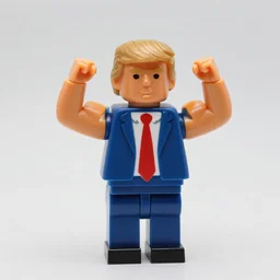 a toy figure of donald trump making muscles