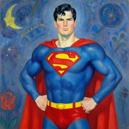 a new painting by marc chagall featuring superman