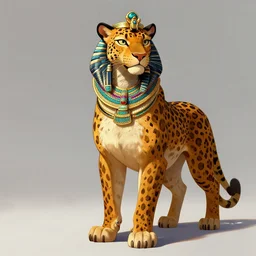 fullbody beautiful detailed character design of a feral leopard wearing egyptian necklace, egyptian jewelry. deviantart leopard adoptable, character concept artwork professional, portrait studio lighting by artgerm, jessica rossier and brian froud in the style of disney, zootopia, the lion king, artstation deviantart