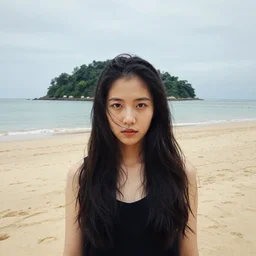 a candid portrait of the mysterious island of sand on a beach