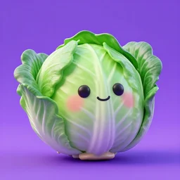 high quality 3 d render very cute cabbage! highly detailed, unreal engine cinematic smooth, moody purple light, low angle, uhd 8 k, sharp focus