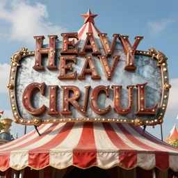 heavy metal circus carnival signage