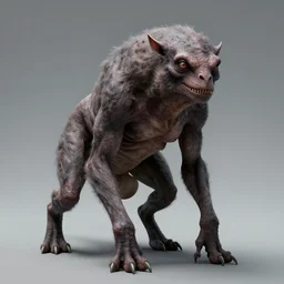 organic quadruped creature with no hair and scary look, lovecraft
