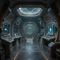 the interior of an alien spacecraft, by greg rutkowski, trending on artstation