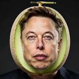 portrait of a melon with that looks like elon musk
