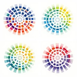 a graphic motif of many small squares rotated by 9 0 degrees, large patterns, colorful, many colors