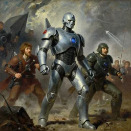 the march of the cybermen, detailed painting, epic lighting, by ilya repin, phil hale and kent williams