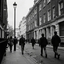shallow street in london 1 6 5 0, so many thrash, german expressionism, black and white, photorealistic style, scretch, dust, grain, creepy