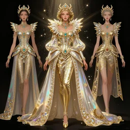 fashion concept spot illustrations of raya and the last dragon in a rococo style, by nixeu, by artgerm, by greg rutkowski, iridescent and gold and crystal, fullbody, intricate jewelry, god rays, hyper detailed, character concept, glowing particulate, intricate, elegant, digital painting, artstation, smooth, sharp focus.