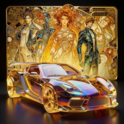 vibrant ultra clear sculpture of beautiful car vehicule cyberpunk manga by laurie greasley ron english alphonse mucha greg rutkowski, artgerm, cybernetics, low contrast, cinematic dramatic lighting, hyper realistic detailed intricate render, golden ratio, ambient lighting hypermaximalist, epic composition, 4 k