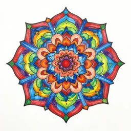 colorful mandala art on white paper
