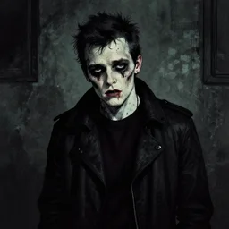 zombie morrissey, dark moody, illustration style,