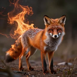fox made of Fractal flame,