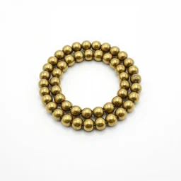 brass prayer beads, 8k product photo, isolated on a pure white background, centered, entire object in frame, sharp focus, soft studio lighting