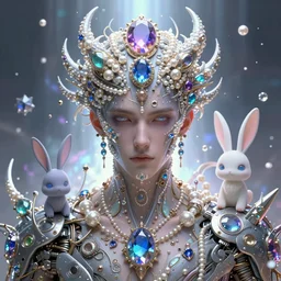 maximalist detailed male gemstone elemental portrait by adoryanti, machine. delusions, holosomnia, electrixbunny, rendered in discodiffusion. decorated with pearls and gems, behance hd. by wlop, rhads, makoto shinkai, ilya kuvshinov, igor goryunov artgerm. ray tracing hdr radiating a glowing aura