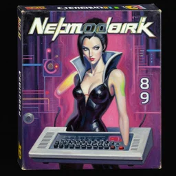 1 9 8 9 nes commodore 6 4 box art. cyberpunk. artgerm. character class. keith parkinson. oil on canvas