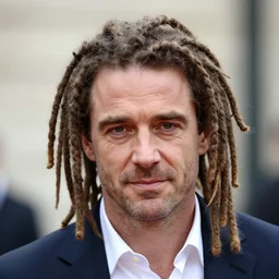 François Hollande with dreadlocks, lots of dreadlocks on the head, short dreadlocks
