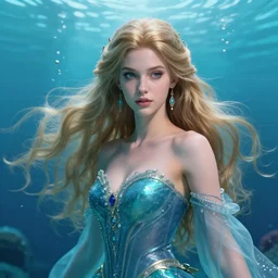a gorgeous princess of the sea, artgrem, wlop, ultra realistic, render