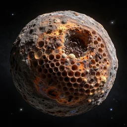 A highly detailed Digital art of a meteorite containing an ant colony hive, by Jessica Rossier and Wayne Barlowe Anato Finnstark 8k  geology space hubble star nebula
