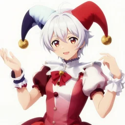 extremely attractive soft feminine male as a jester anime character screenshot, nagito komaeda and hisoka jester, anime feminine male fool, intricate, sharp focus, illustration, highly detailed, digital painting, cell shaded, concept art, matte, art by ilya kuvshinov and kyoto animation and wlop, ruan jia, greg rutkowski, studio quality