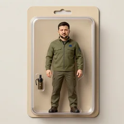 zelensky as an action figure, centered, wide shot