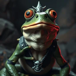 pepe the frog on heavy metal album cover art, unreal engine, trending on artstation, photorealistic, octane, trending on deviantart