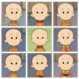 a collage of sad Linus